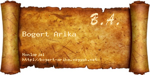Bogert Arika névjegykártya